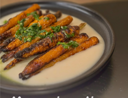 Morcovi copți la airfryer cu dip de fasole Cannellini
